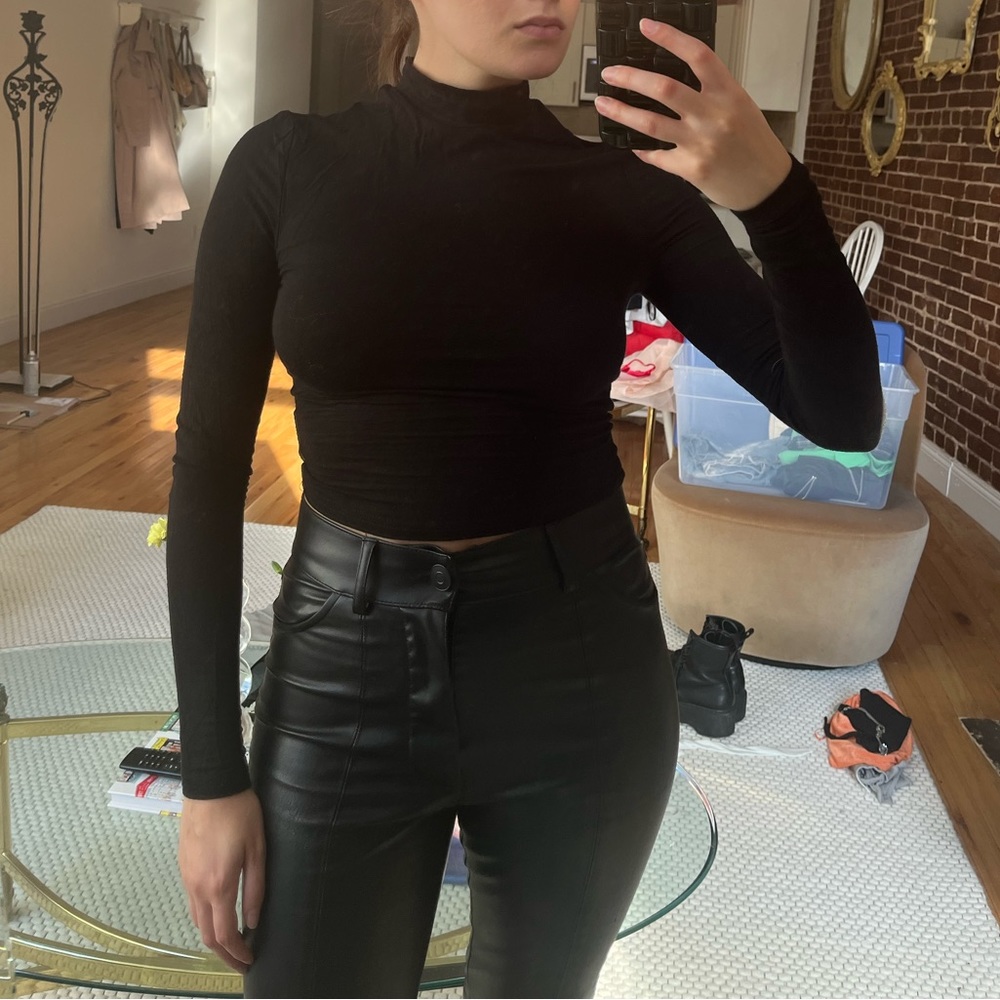 Black long sleeve turtleneck top